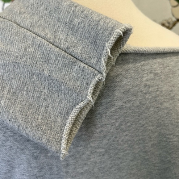 All Saints Light Gray Senia Off-the-Shoulder Sweater Small S M - Picture 7 of 9